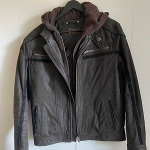 Danier Hooded Mens Leather Jacket (M) $50